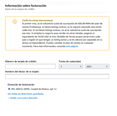 Registro de cuenta Amazon México